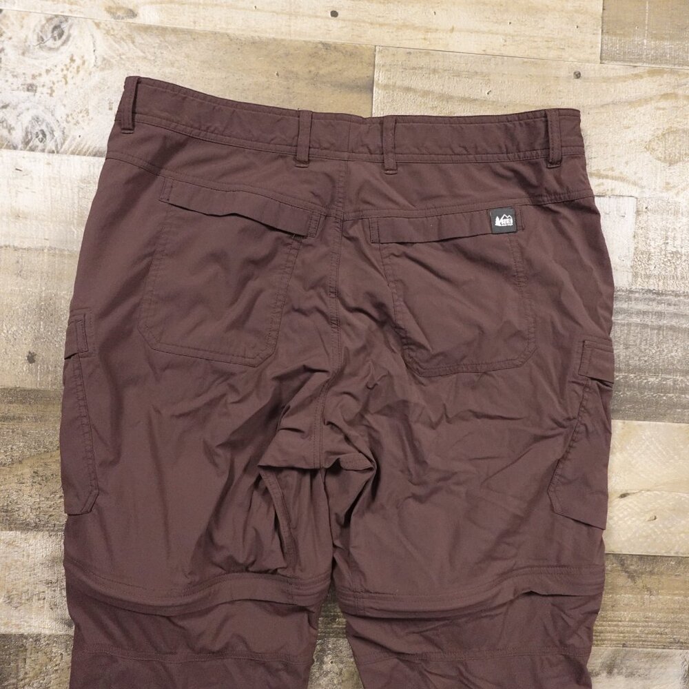 REI CO-OP Sahara Convertible Pants 28" Inseam men's 38x28 dark reddish brown - Picture 12 of 15